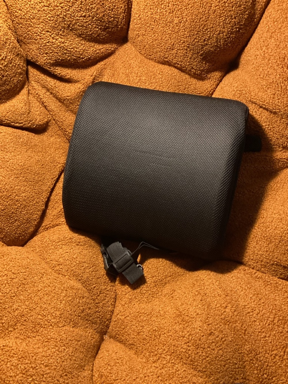 Black Car Seat Lumbar Support Cushion - Breathable Mesh